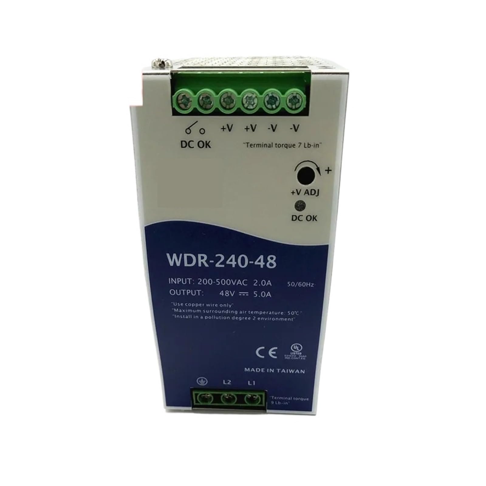 LEOTNNDQ WDR-240-48 180-550V 48V 5A 240W Single Output Industrial Power Supply