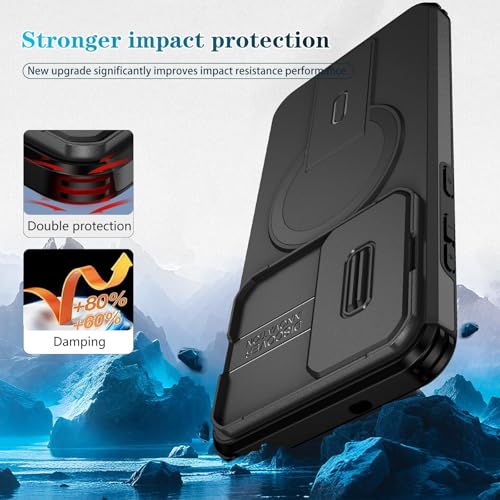 Image of ShieldTech MagStand Series Case for Samsung Galaxy S26 FE, Mobile Phone Cover with Sliding Camera Shield, Mag-Safe, Kickstand, Shockproof for Samsung Galaxy S26 FE 5G - Black
