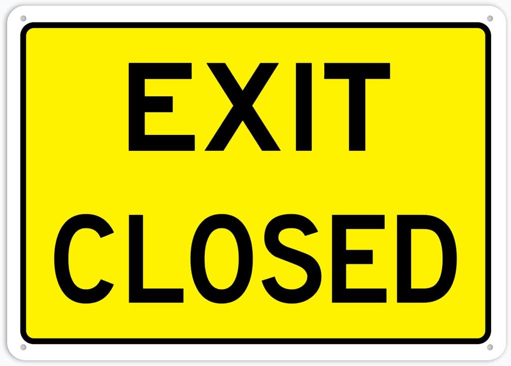 8"x12" Tin Metal Sign - Exit Closed - Decorative Plate For Shop, Yard, Garage, Outdoor Wall