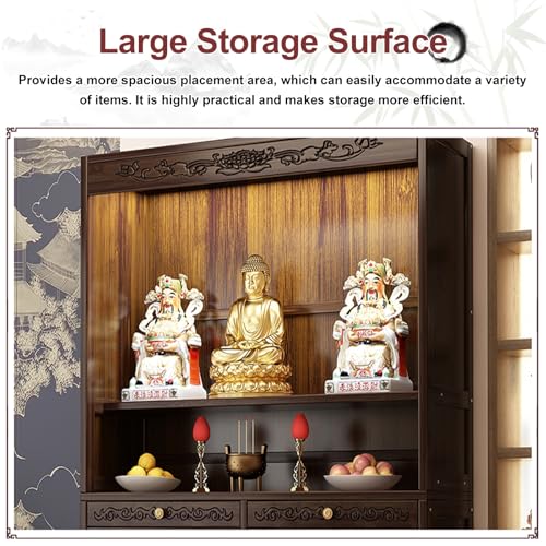 Miniatura 4 de Hdzndh Mesa De Ofrendas Y Altar Compacto Con Cajón,Superficie De Meditación Y Oración Para Decoración Budista Y Día De Muertos,Mueble Personal Para Rituales Y Altar Casa