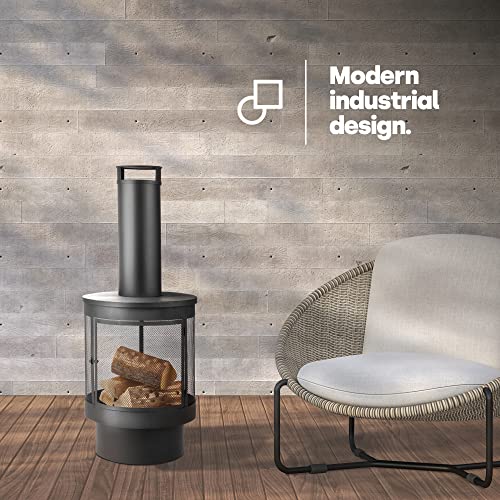 LIVIVO Valcavo Chiminea Patio Heater for Wide Heat Output and Viewing Angle, Stylish Mexican