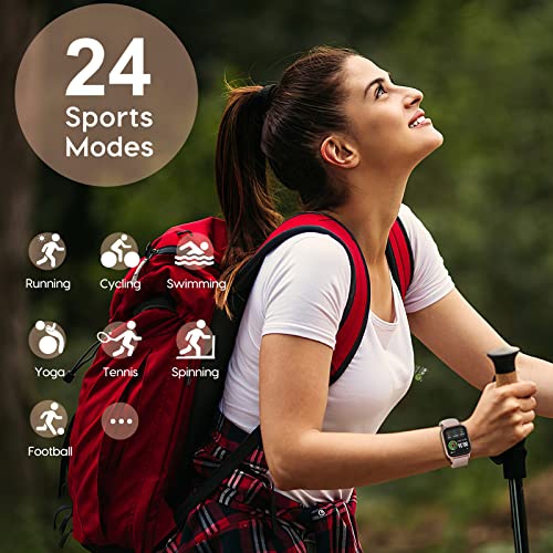 RUXINGX Smartwatch Damen 1.69" Zoll HD, Fitness Armbanduhr IP68 mit SpO2 Pulsmesser Schlafmonitor, Weibliches Zyklus Management, 24 Sportmodi Schrittzähler Stoppuhr Kalorien für Android iOS Roségold - Image 5