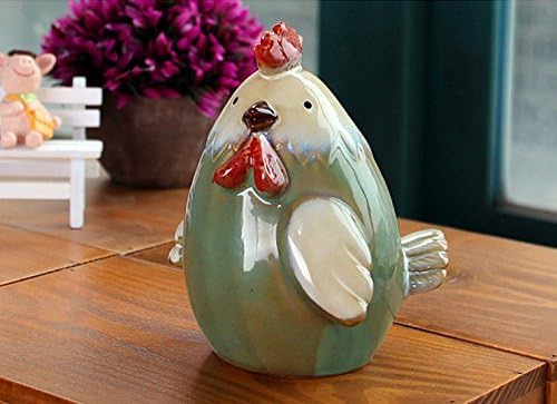 URGrace1Pcs 15x10x12CM Ceramic Chicken Coin Bank Currency Pot Cute Animal Money Box Creative Piggy Bank Christmas Children Gift Home Furnishing Ornament Ceramic Figurines Decoration