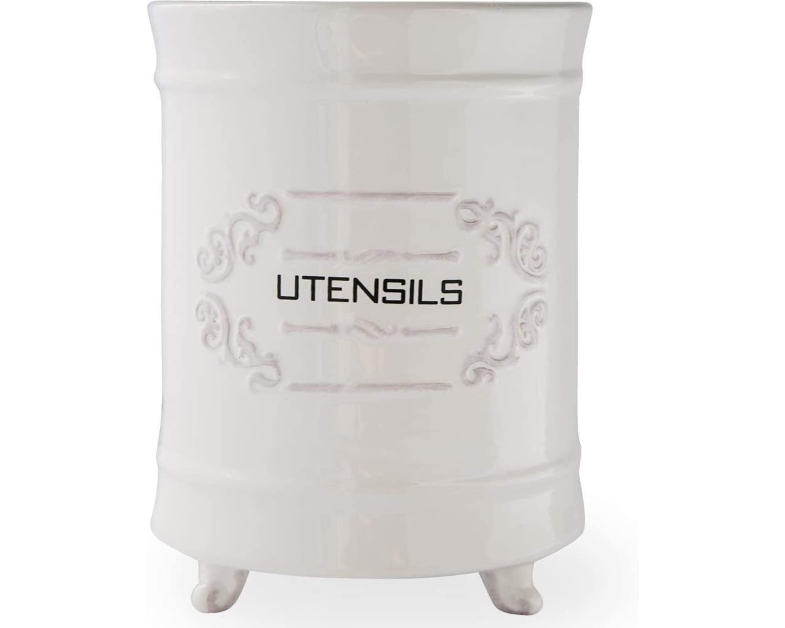 Buy French White Ceramic Utensil Holder Vintage Style Kitchen Utensil