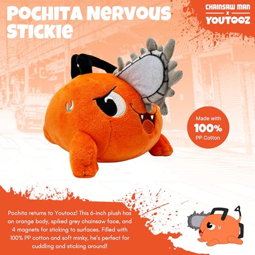 Youtooz Pochita Nervous Stickie 6" Plush, Collectible Soft Plushie, Huggable Stuffed Animal Toy Figure from Chainsaw Man Collection by Youtooz - Used condition - Image 4