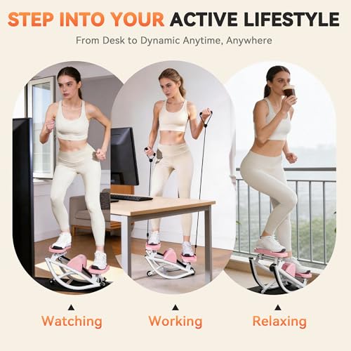 Image of Rock Stepper - Steppers for Exercise at Home, Portable Stepper Side to Side with Digital Display & Resistance Bands, 330 LBS Capacity Full Body Workout Low-Impact Knee-Friendly 3D Stair Stepper