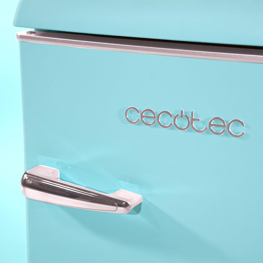 Cecotec Mini Retro-Kühlschrank Bolero Coolmarket TT Origin 103 Blau E. Mini Retro-Kühlschrank Blau, 89,3 cm hoch und 48,7 cm breit, 95 L Fassungsvermögen und Energieklasse E.