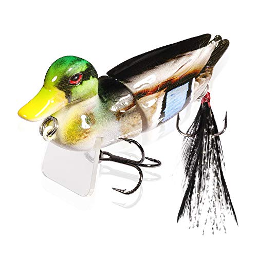 TRUSCEND Señuelos Pesca Pato Pez Superficie Nadador Swimbait Cebo Pata Flotante Agua Dulce