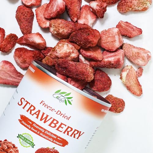 Image of CHAVI Freeze-Dried Strawberry - Pack of 2 x 2 oz - Healthy 1 Ingredient Superfood - No Added Sugars or Preservatives - Non-GMO, Vegan, Gluten-Free | Long Shelf Life | 2 Cans