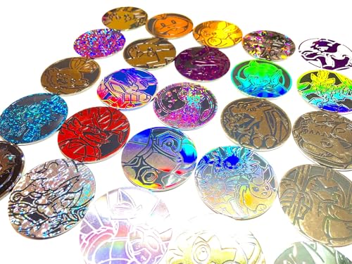 Pokémon 10 Assorted Pokémon Large Gaming Coins - No duplicates - Plastic Metallic Coins
