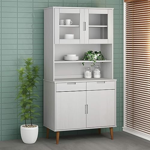 ShCuShan - Tapa de aparador (90 x 35 x 100 cm, madera maciza de pino, aparador, sala de estar, mueble de cocina, almacenamiento, cómoda de dormitorio