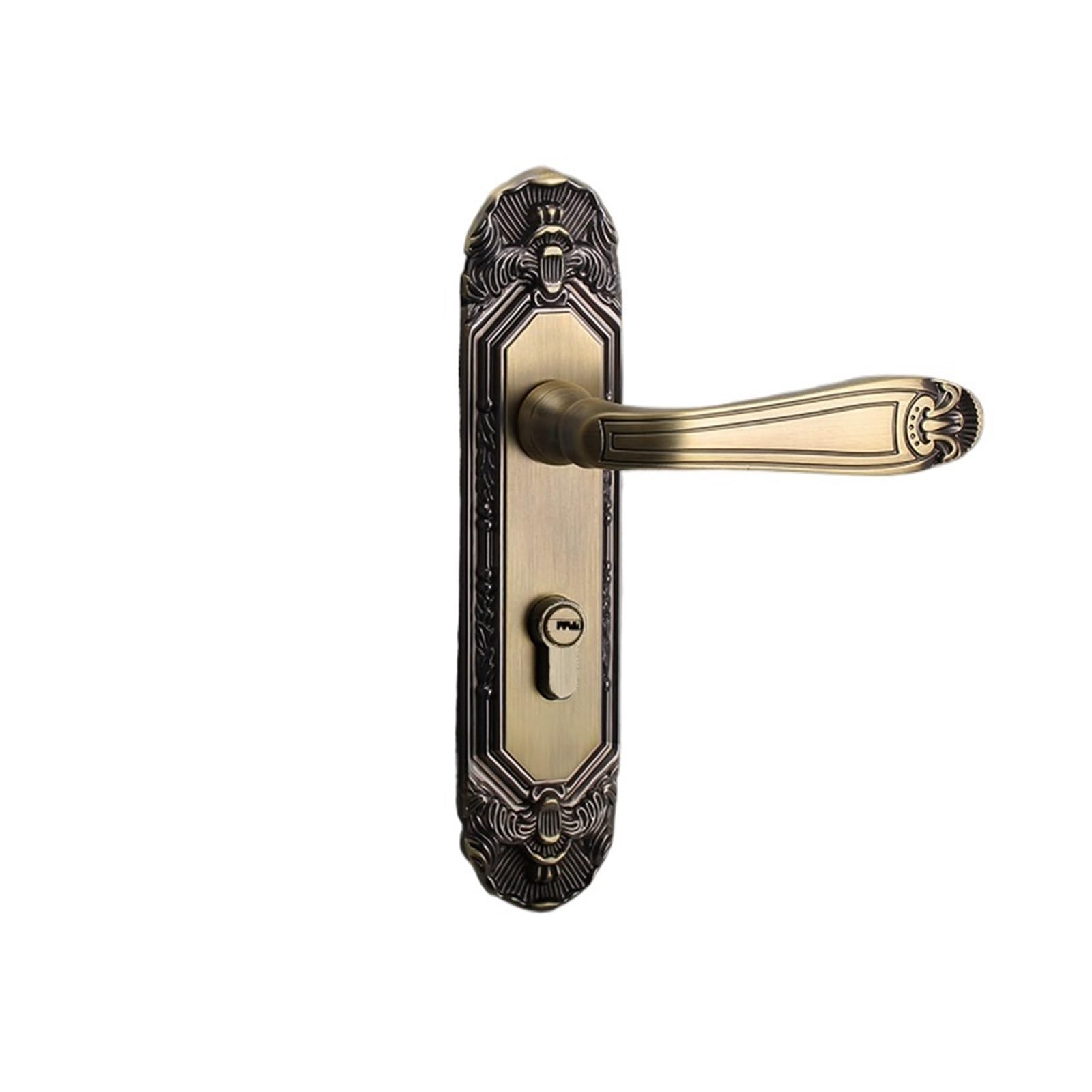 Serrure de porte mécanique en alliage de zinc bronze type A pour chambre