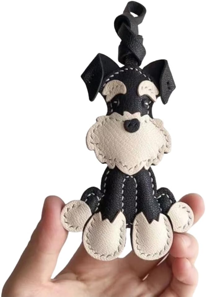 KeyChain Elegant Schnauzer Dog Keychain Fashionable Leather Charm Handmade Key chain for Women Christmas Gifts - Image 3