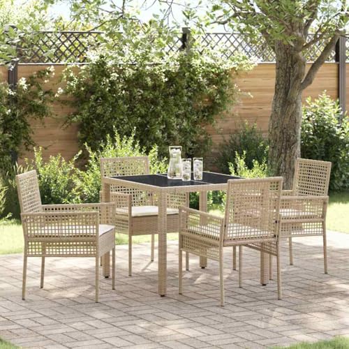 Salon de jardin en polyrotin d'exception avec table en verre de sécurité