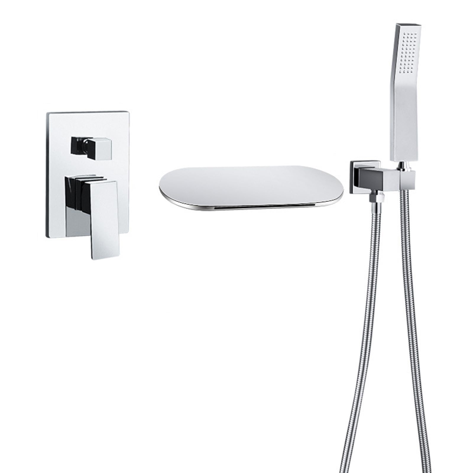 Grifos Monomando de Bañera con Ducha Cascada Cabezal de Ducha Aadjustable Manguera Flessibile Grifo de Baño Moderno Mezclador de Agua Diseño Elegante y Funcional.