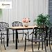 Outsunny Gartentisch für 6 Personen Esstisch Aluminiumtisch Gartenmöbel Loungemöbel pflegeleicht Kunststoff Natur+Schwarz 140 x 90 x 74 cm