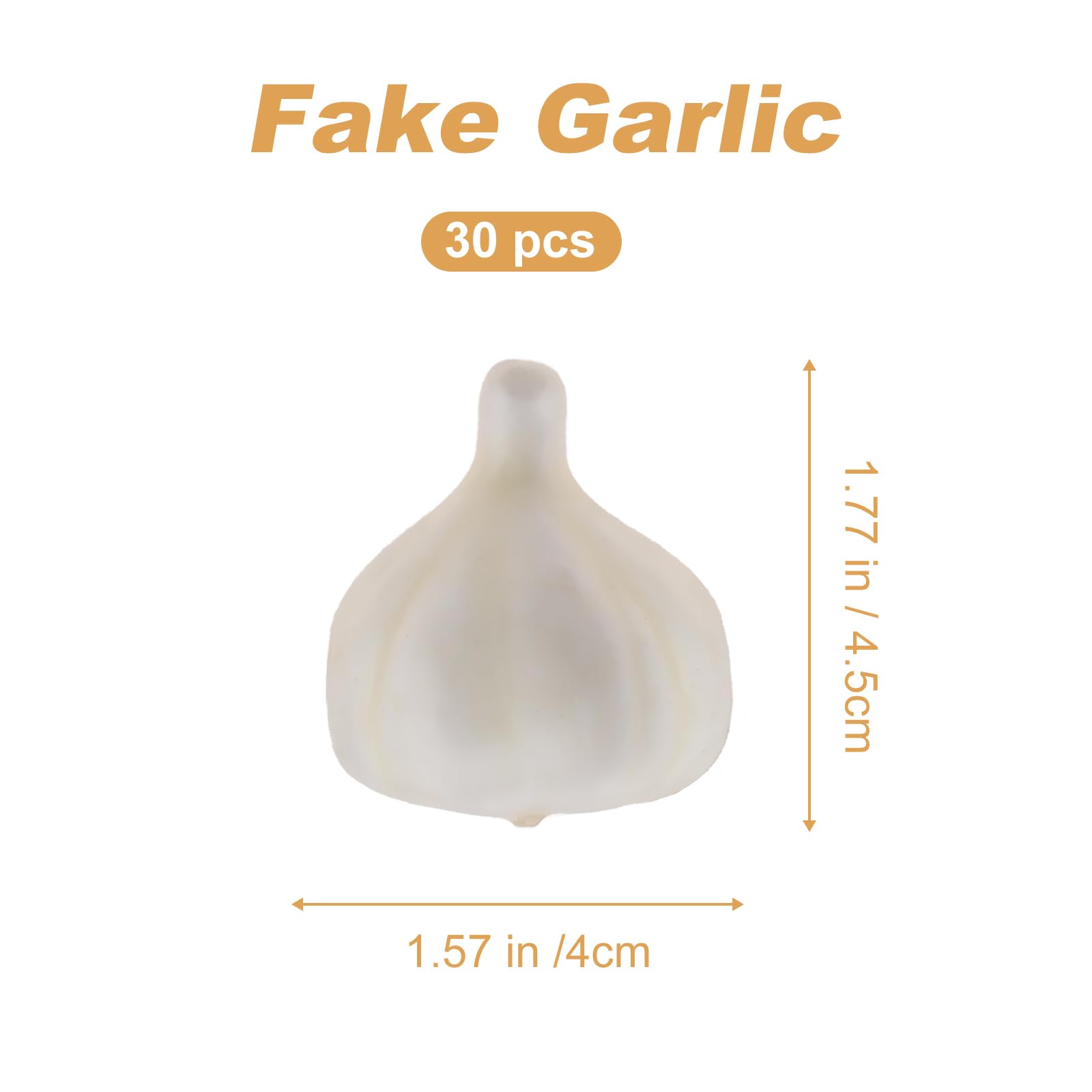 Folmywy 30 Pcs Fake Garlic Vegetable Lifelike Artificial Garlics Decoration White Simulation Foam Vegetables Model for Cabinet Display Autumn Halloween Home Tabletop Kitchen Decor
