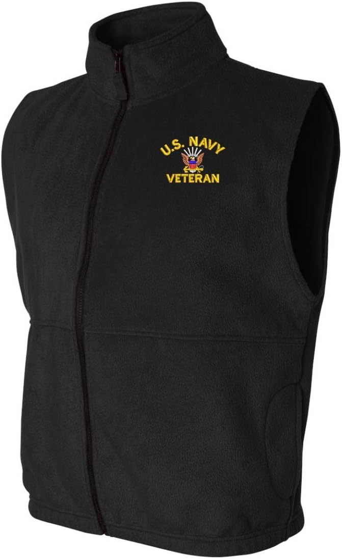 MilitaryBest U.S. Navy Emblem Veteran Full-Zip Fleece Vest