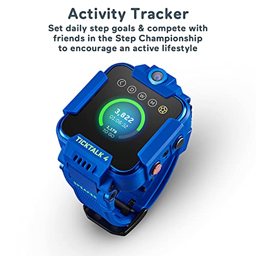 TickTalk 4 Unlocked 4G LTE Kids Smart Watch Phone with GPS Tracker, Combines Video, Voice and Wi-Fi Calling, Messaging, 2X Cameras & Free Streaming Music