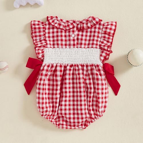 My First Christmas Baby Girl Outfit Infant Plaid Bubble Romper Shamrock Embroidery Irish Day Spring Clothes4