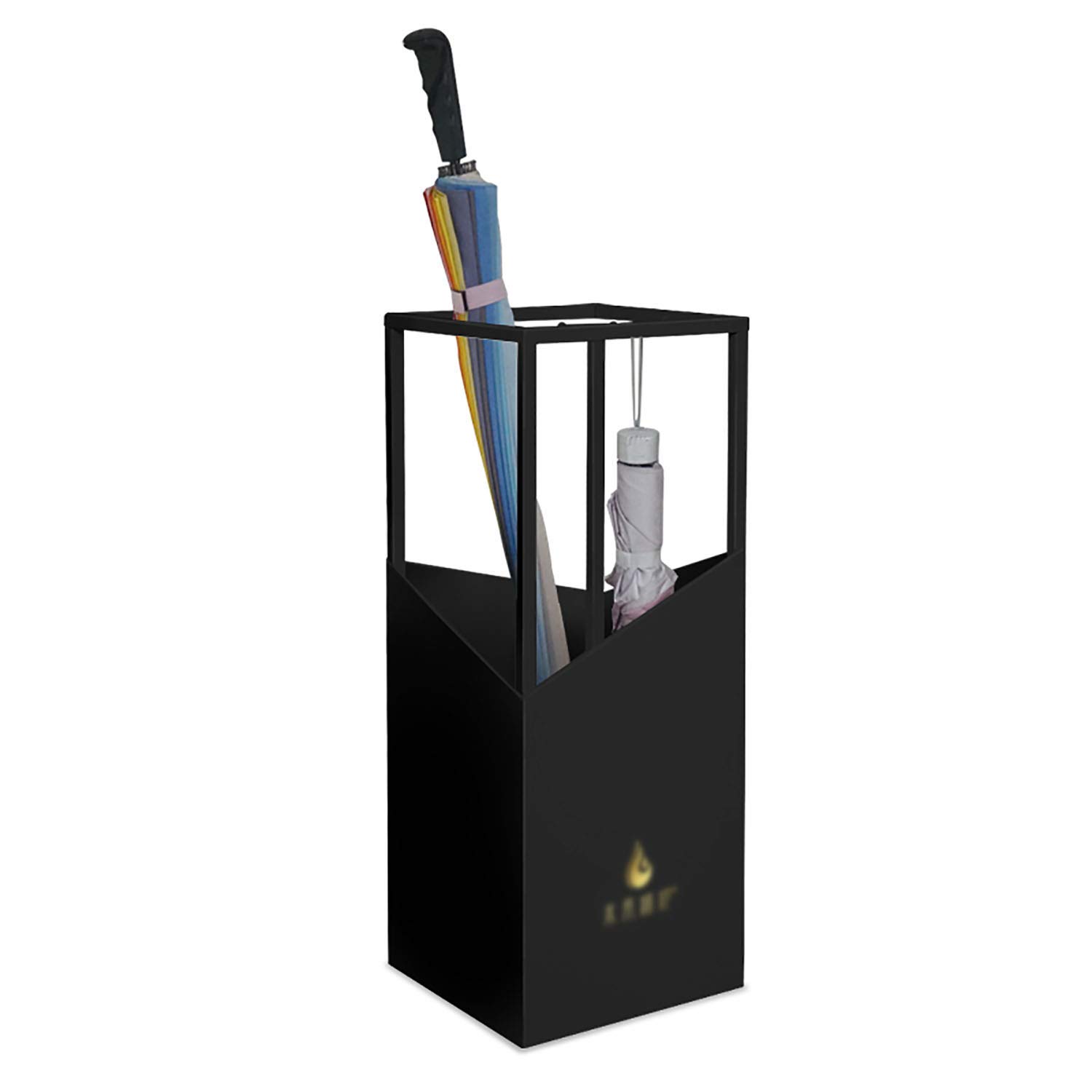 Porte-parapluie carré en métal 23x23x60 cm pour maison et bureau