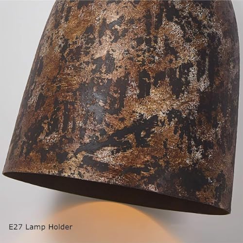 Lustre industriel rétro en bronze véritable pour un éclairage de plafond chic - 6