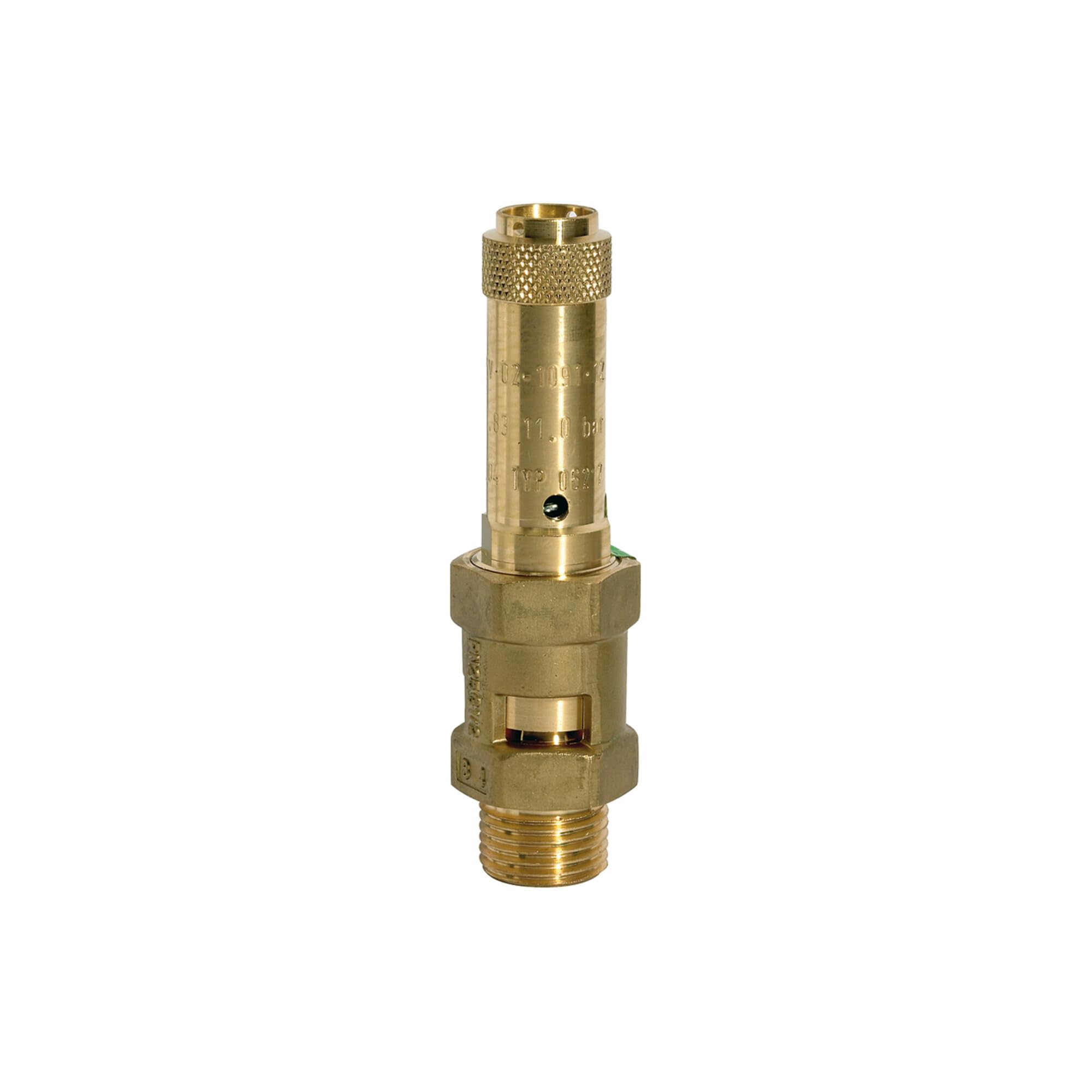 RIEGLER 105075-229.06-11,0 Sicherheitsventil, Messing, G 2, Ansprechdruck 11 bar, 1Stk