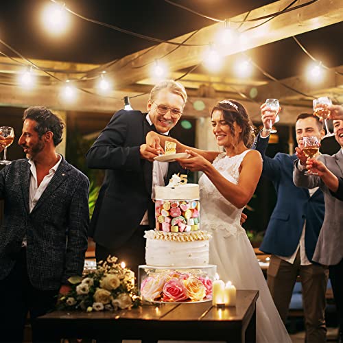 Mojiezuo 2Pcs Clear Acrylic Cake Stand,Fillable Cake Riser Cake Tier,Round Cake Display Riser,Decorative Display Box With Lid For Wedding Birthday Party #TOP6