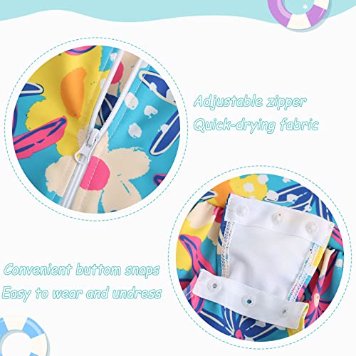 Image of Baby and Toddler Girls One Piece Rash Guard Swimsuits for Girls Long Sleeve Swim Shirts with Sun Protection