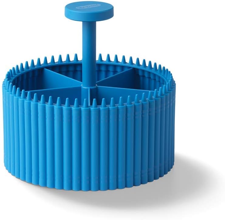 Crayola Round Storage Organizer - Creative Kids Desk Organizer with 5 Sections for Storing Pens, Pencils, Crayons and Other School/Office Supplies, Cerulean, Kids 3+ Years