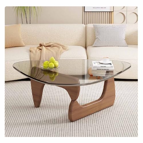 Mesa auxiliar triangular con base de madera