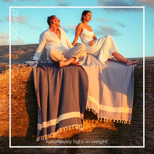 Cotton Throw Blanket For Couch - Cozy Large Super Soft Blanket For Couch, Sofa And Bed - Boho, Generously Oversized 51X67 In. Cream Stripe Beige Throw Blanket #TOP1