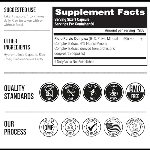 Triquetra Health Flora Fulvic | Fulvic Acid + Humic Acid Complex – 550 Mg |Mined In Utah, Prehistoric Deep Earth Extract | Immunity, Gut, Digestion – Natural Trace Mineral Complex, Fulvic Acid Supplement thumb #6