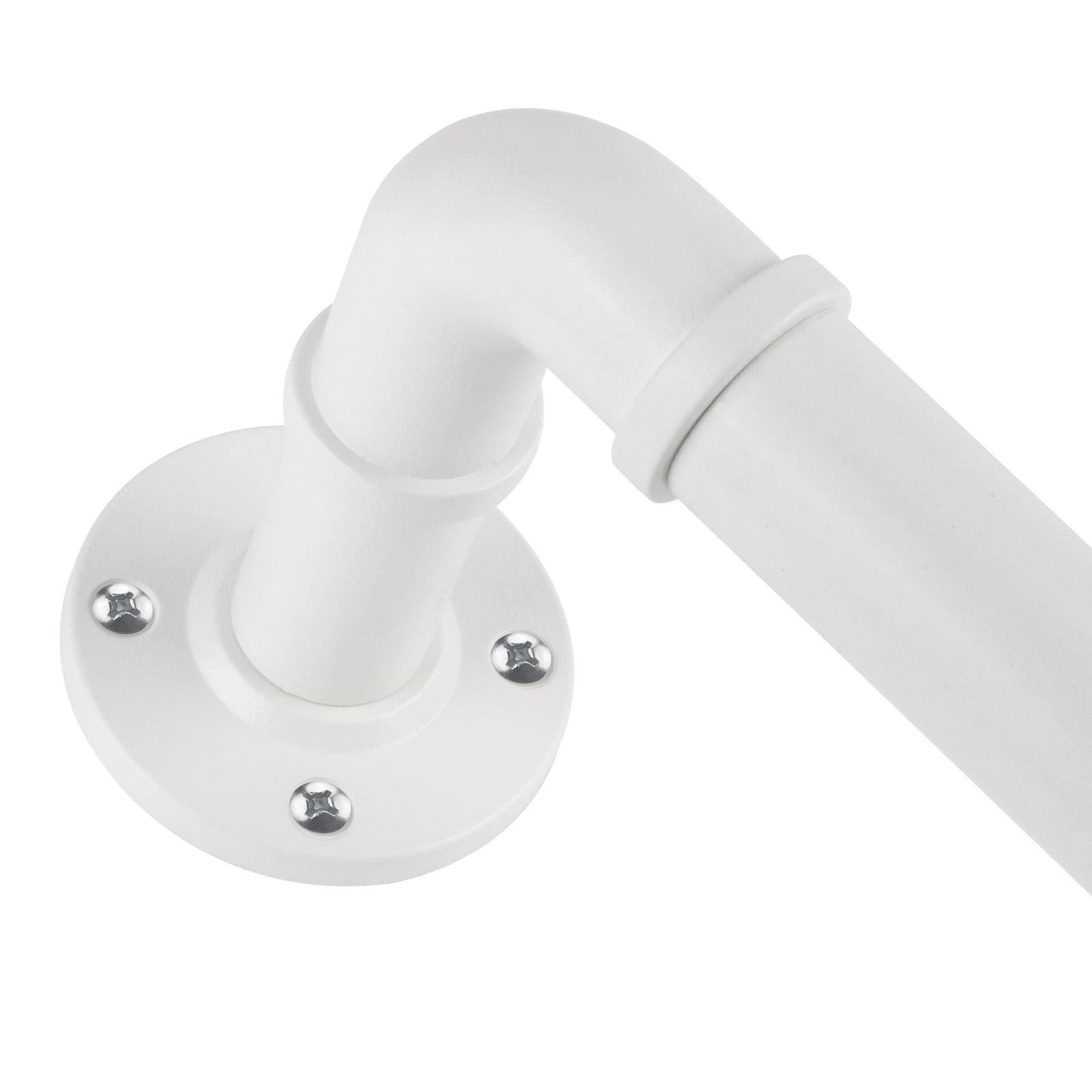 BOLITE White Curtain Pole 80-292 cm, 25 mm Extendable Blackout Curtain Pole
