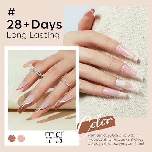 Image of THR3E STROKES Gel Nail Polish Set Gel Polish Orange Hot Pink Blue Yellow Green Purple Vibrant Spring Summer Gel Polish 7ML (UV /LED LIGHT REQUIRED) (BOURBON 678, 7.5ML)