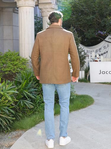 Litteking Men's Winter Coat Wool Trench Peacoat Classic Notched Collar Overcoat Double Breasted Top Jacket4