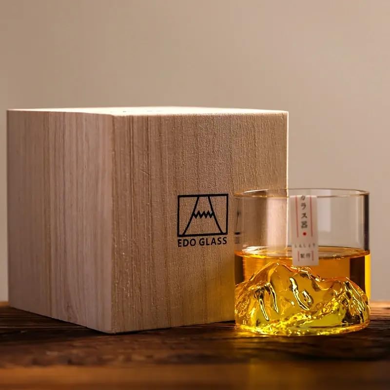 Verre à whisky japonais 3D montagne Glacier en verre borosilicate cristallin