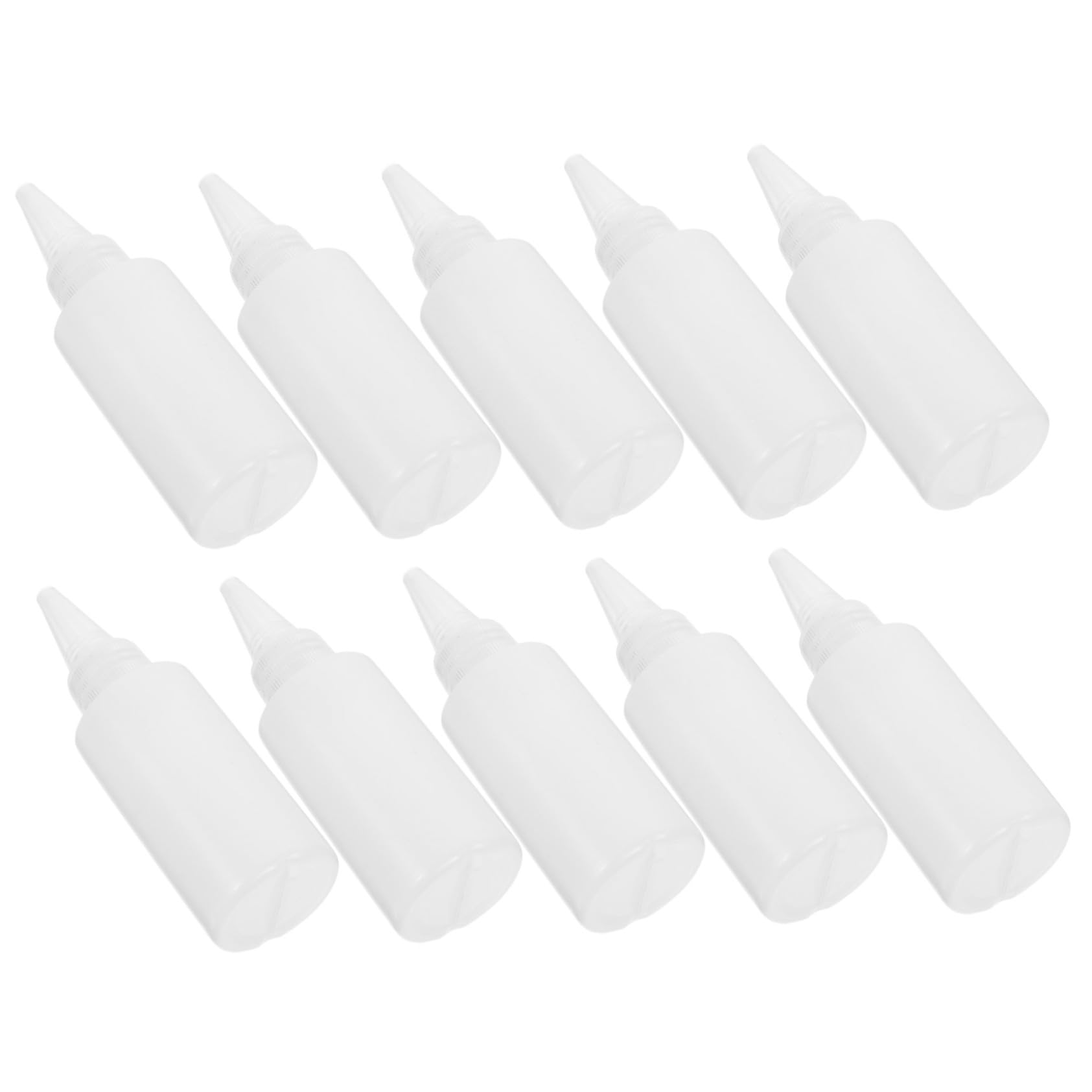 Botellas Dispensadoras de Pigmento 50ml Punta, 100 Piezas | Plástico Blanco, Recargables y Portátiles, Limpieza Sencilla, Cabezal Afilado para Dosificación Precisa
