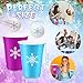 VioraWhite 22 Pcs Snowflakes Party Game Set Plastic Blue Purple Snowflakes Cups with 8 Balls Set 16oz Disposable Cups and Balls for Adults Birthday Party Favors Supplies