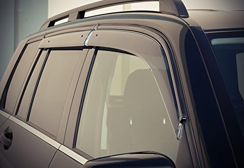 WellVisors Window Visors Wind Deflectors Compatible with Mercedes-Benz 2009-2015 GLK-Class X204 with Black Trim Rain Guards 3-847MB009