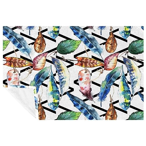 Couverture plumes d'oiseau isolante et ultra douce pour canapé