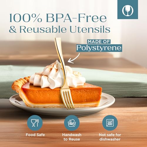 Posh Setting - Plastic Mini Forks, Gold Mini Forks, Gold Plastic Mini Dessert Forks, Disposable Tiny Gold Forks, 4 inch Gold Plastic Forks, Taster Forks, Small Forks, Appetizer Forks (80 Pack)