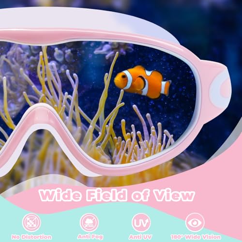 Image of Keary 2 Pack Kids Swim Goggles for 3-15 UV Protection Anti-Fog Pool Water Swimming Goggles for Boys Girls Youth Toddler
