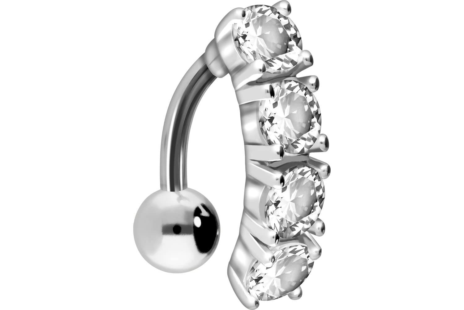 PIERCINGLINE piercing ombligo titanio | Estandarte de cristal de plata 925 | Piercing Bananabell Plátano | selección de color