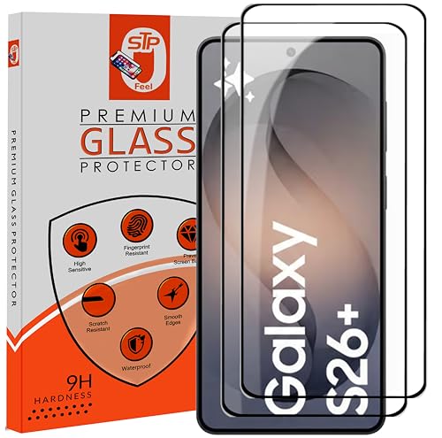 Image of STP FEEL Premium Tempered Glass Screen Protector Guard Compatible For Samsung Galaxy S26 Plus 5G (Ultrasonic Fingerprint Working) (6.7 Inch, Pack of 2) | Edge to Edge Coverage