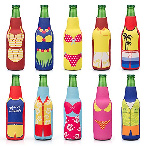 Avery Barn 10pc Neoprene Beer Bottle Sleeve Stretchy Insulated Sleeve Cover - Set 2: Summer Lovin