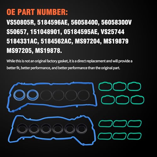 Image of HiSport VS50805R Valve Cover Gasket Seal & Intake Manifold Gasket 3.6L 24V