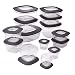 Rubbermaid 1951294 Premier Meal Prep Food Storage Containers, 28-Piece, Gray