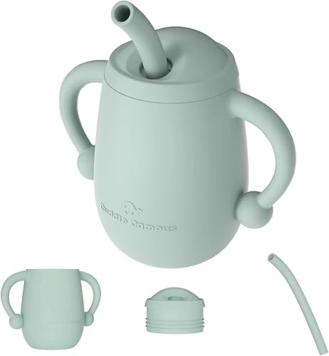 Miniatura 22 de Cuddle Campus Vasos para bebés de 7 onzas, [4 en 1] tazas para bebé, vaso de silicona inastillable, taza abierta para 6M, 6 meses, 6 a 12 meses, 1/1