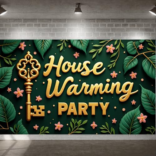 Fondo decorativo para fiesta House Warming 180x110 cm miniatura 5